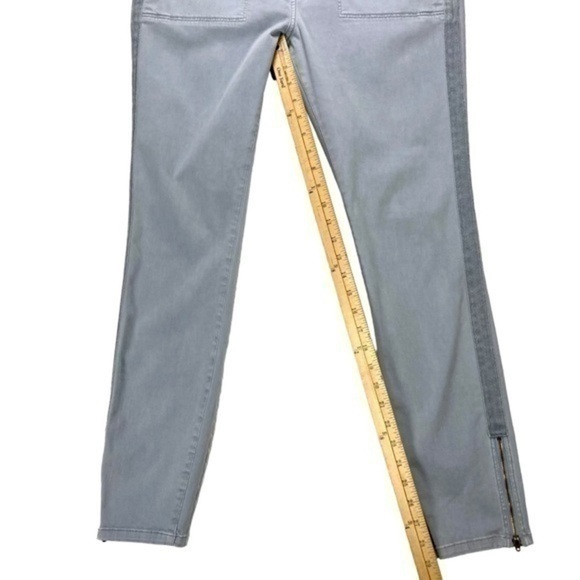 Vineyard Vines Pants Womens Size 10 Grey Blue Stretch Zipper Hem Moto High Rise - Picture 8 of 10